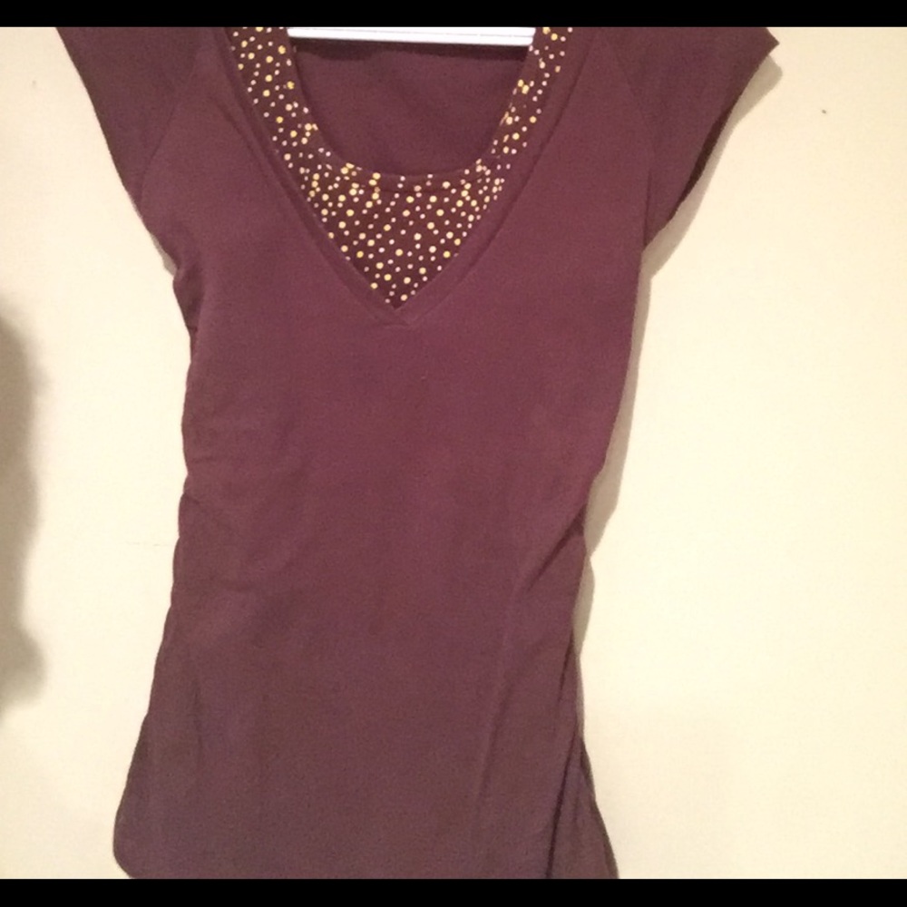 Brown V-Neck Two Piece with Tank Top