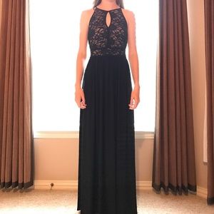 Black lace prom dress