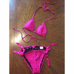 Betsey Johnson reversible two piece bathing suit.