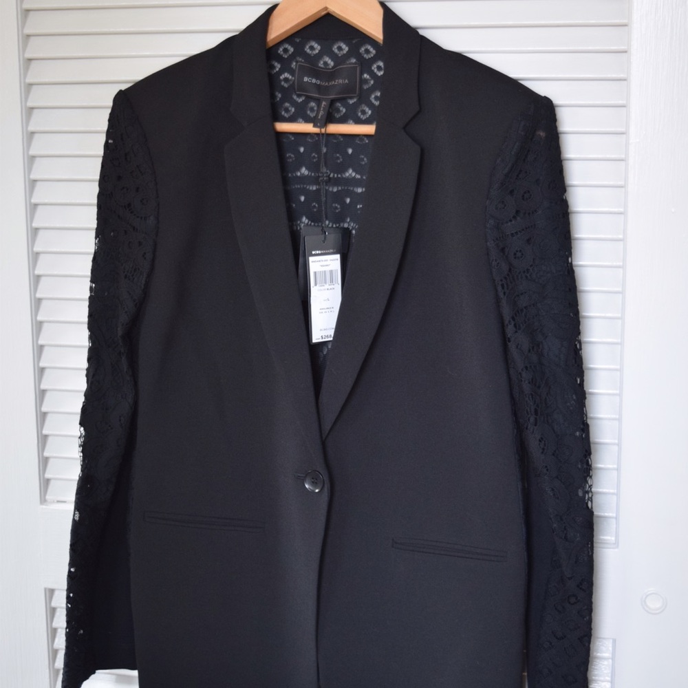 BCBG MazAzria Keanu Black Lace Blazer - NEW