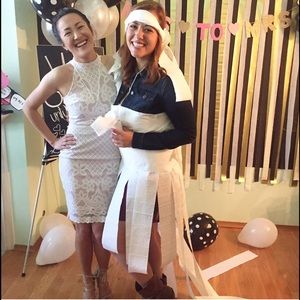 ASOS white lace bodycon dress sz4