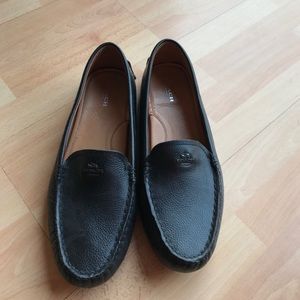 Coach Black Moccasins Size 10 Pebble Leather