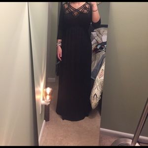 Black Caged Mesh Top Maxi