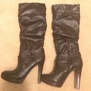 INC Heeled Boots - chocolate brown