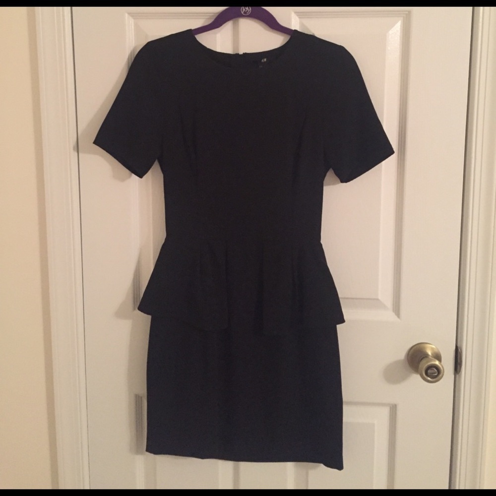 H&M Black Peplum Dress Size 6