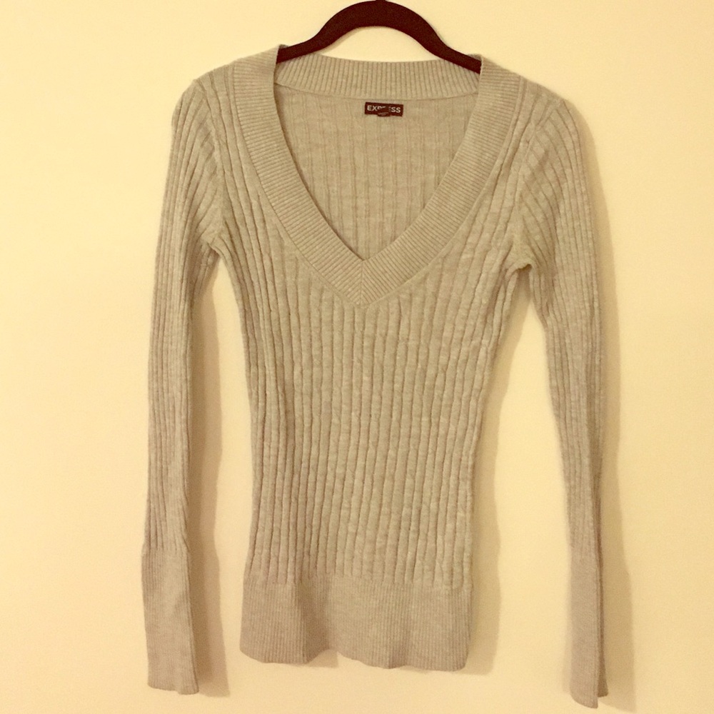 Express Fitted V-Neck Sweater