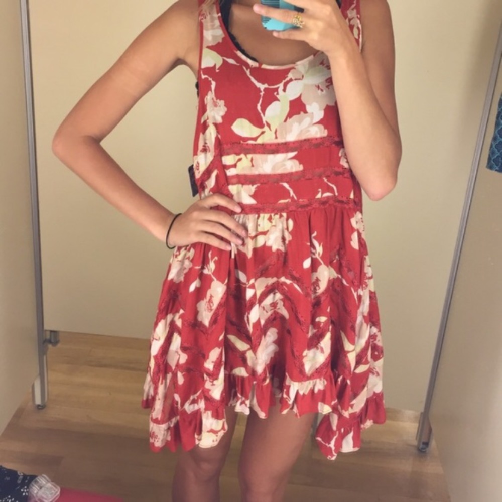 Free People trapeze dress! Unique print!