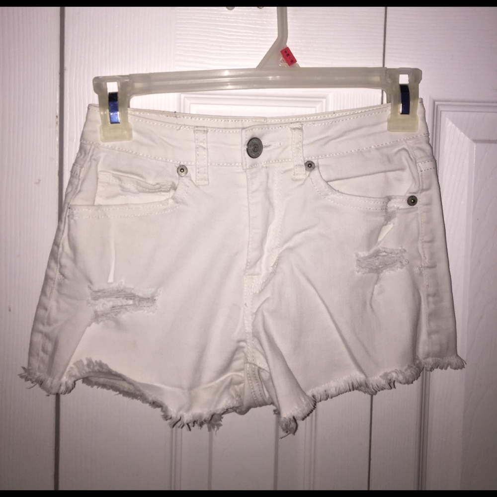 White High Waisted Jean Shorts TRIPLE ZERO