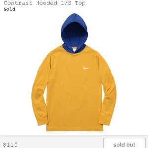 RARE SUPREME CONTRAST HOODED L/S TOP SS17