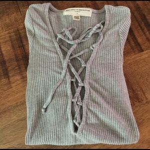 Urban Outfitter V Neck Long Sleeve Tee