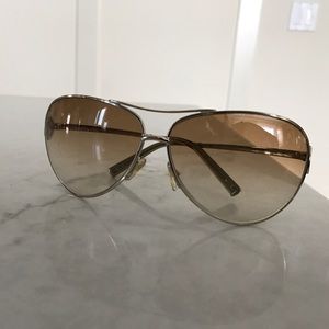 Giorgio Armani gold Aviator style sunglasses