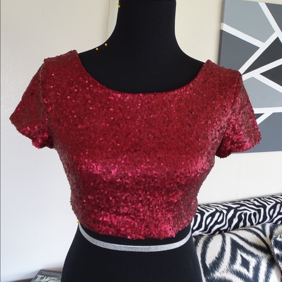 red sparkly top