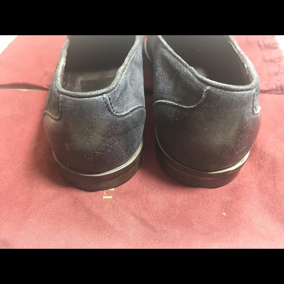 Bruno Magli Promil Navy Blue Suede Slip-On Loafers - Picture 6 of 8