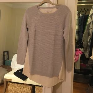 Gray color block LOFT knit sweater