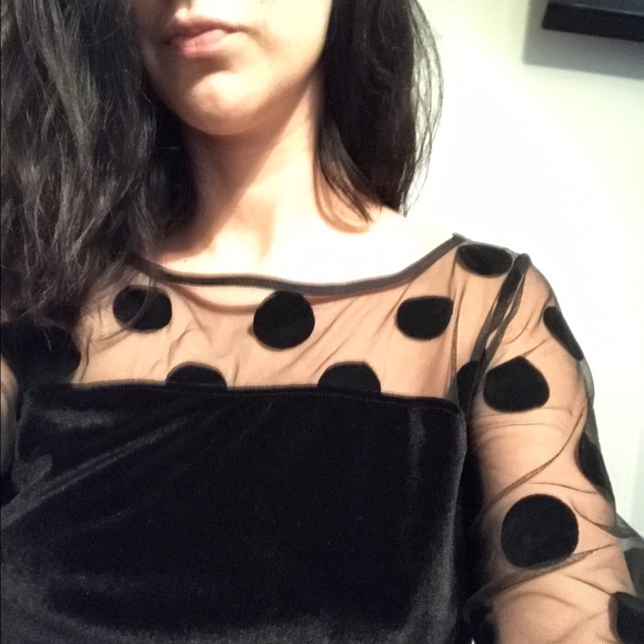 BCBG Velvet Polka Dot Dress - Picture 3 of 7