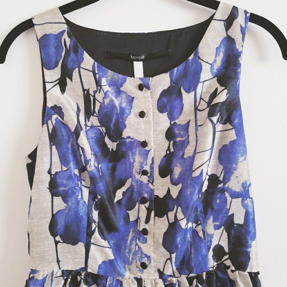 Kensie formal blue + silver floral dress