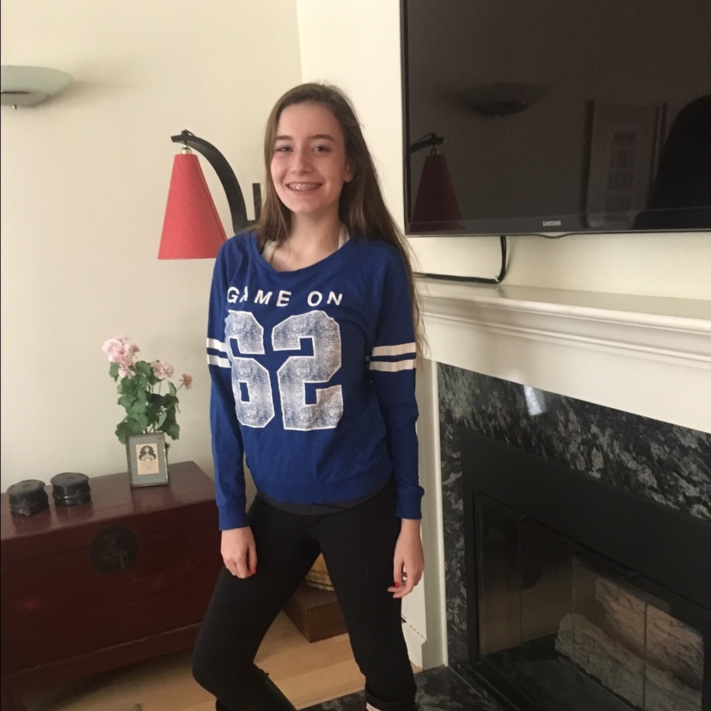 Blue "62" crew neck