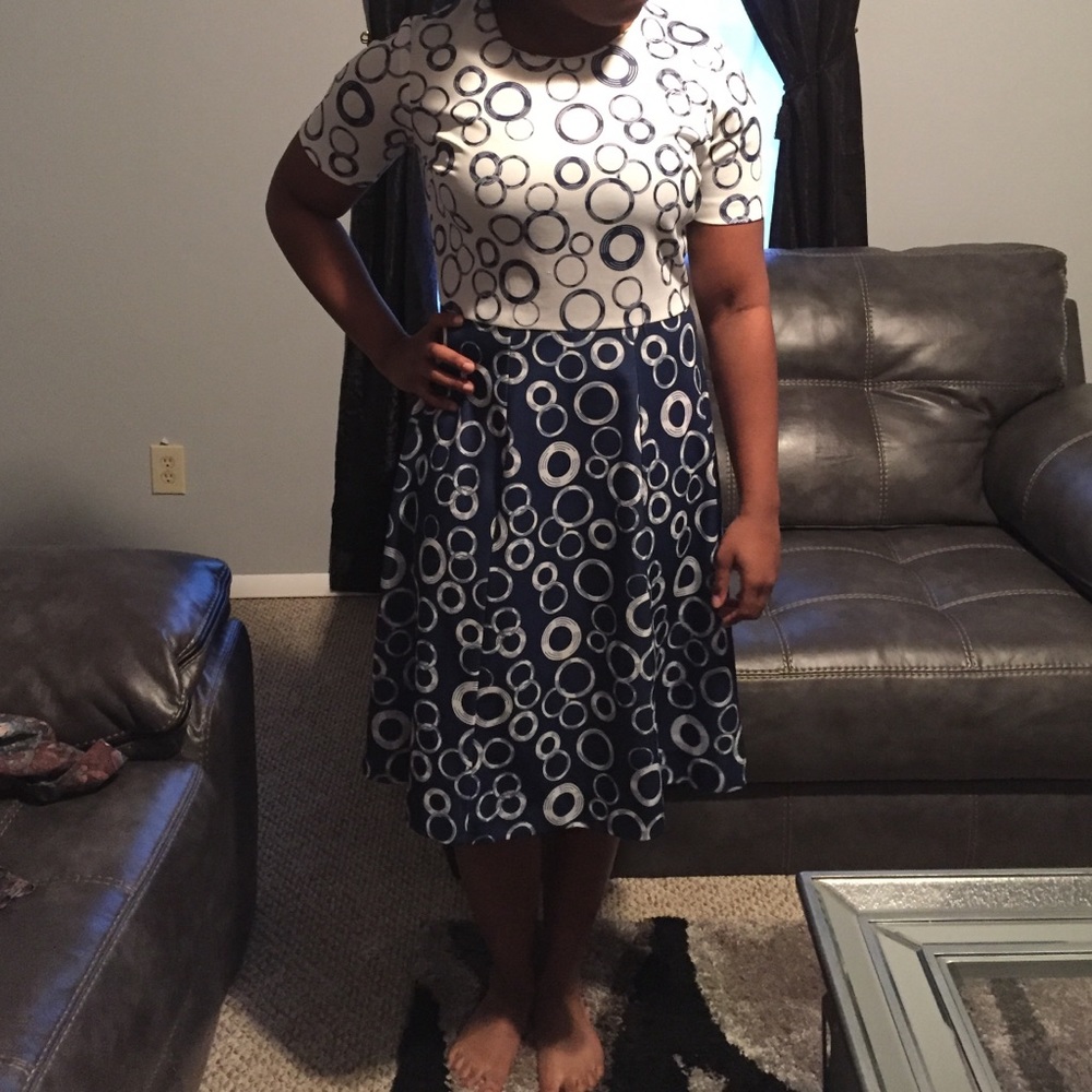 Blue and white vintage dress