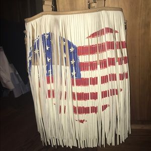 Steve Madden American flag fringe tote/purse
