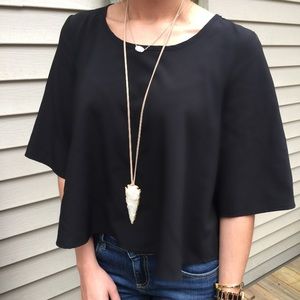 SOLID BLACK BOXY TOP