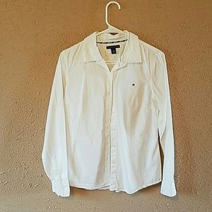 Tommy Fitted White Button Up