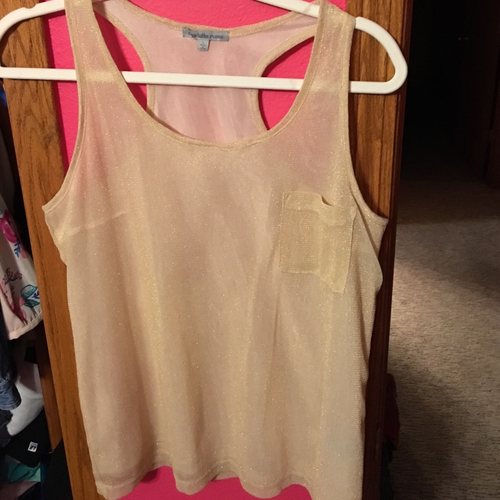 Champagne gold sparkly tank