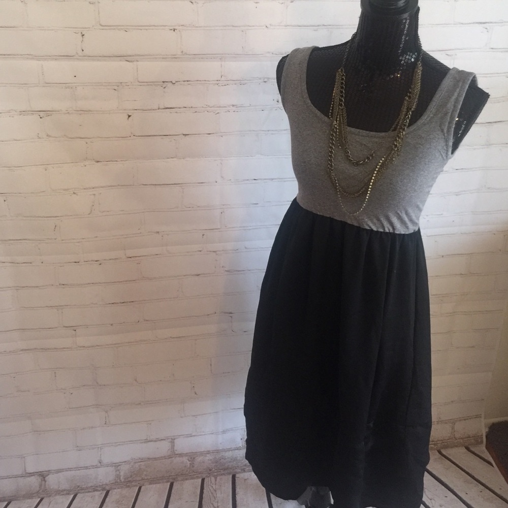 Gray black tank dress