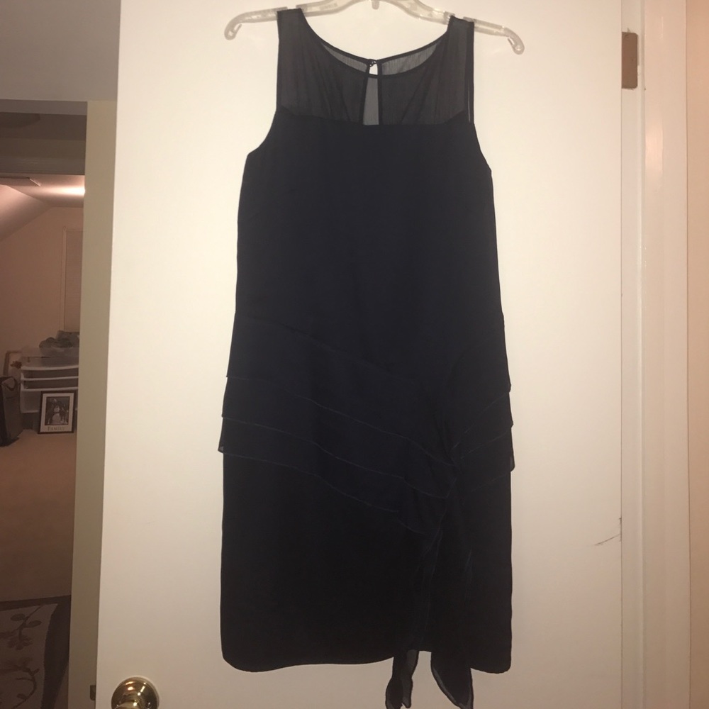 Navy Blue Jessica Simpson Ruffle Cocktail Dress