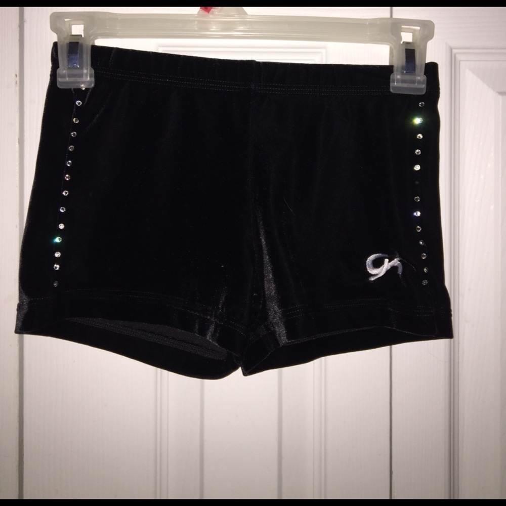 GK Black Velvet with Sparkle Gymnastics Shorts