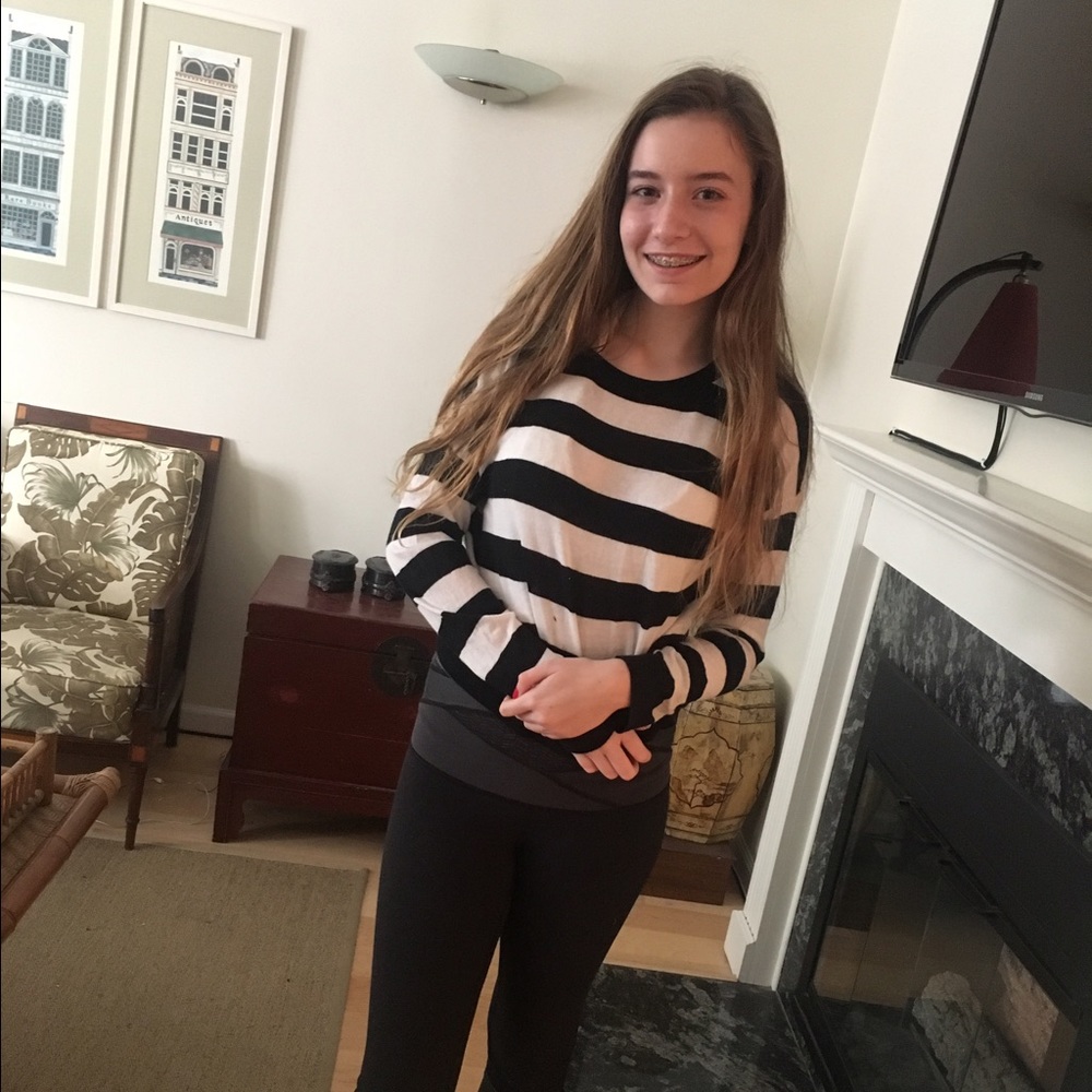 Black and white striped sweater