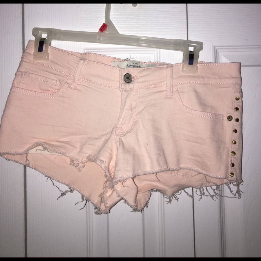 Pink Studded Jean Shorts
