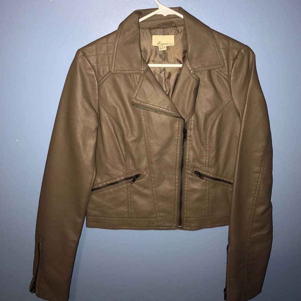 Light brown leather jacket