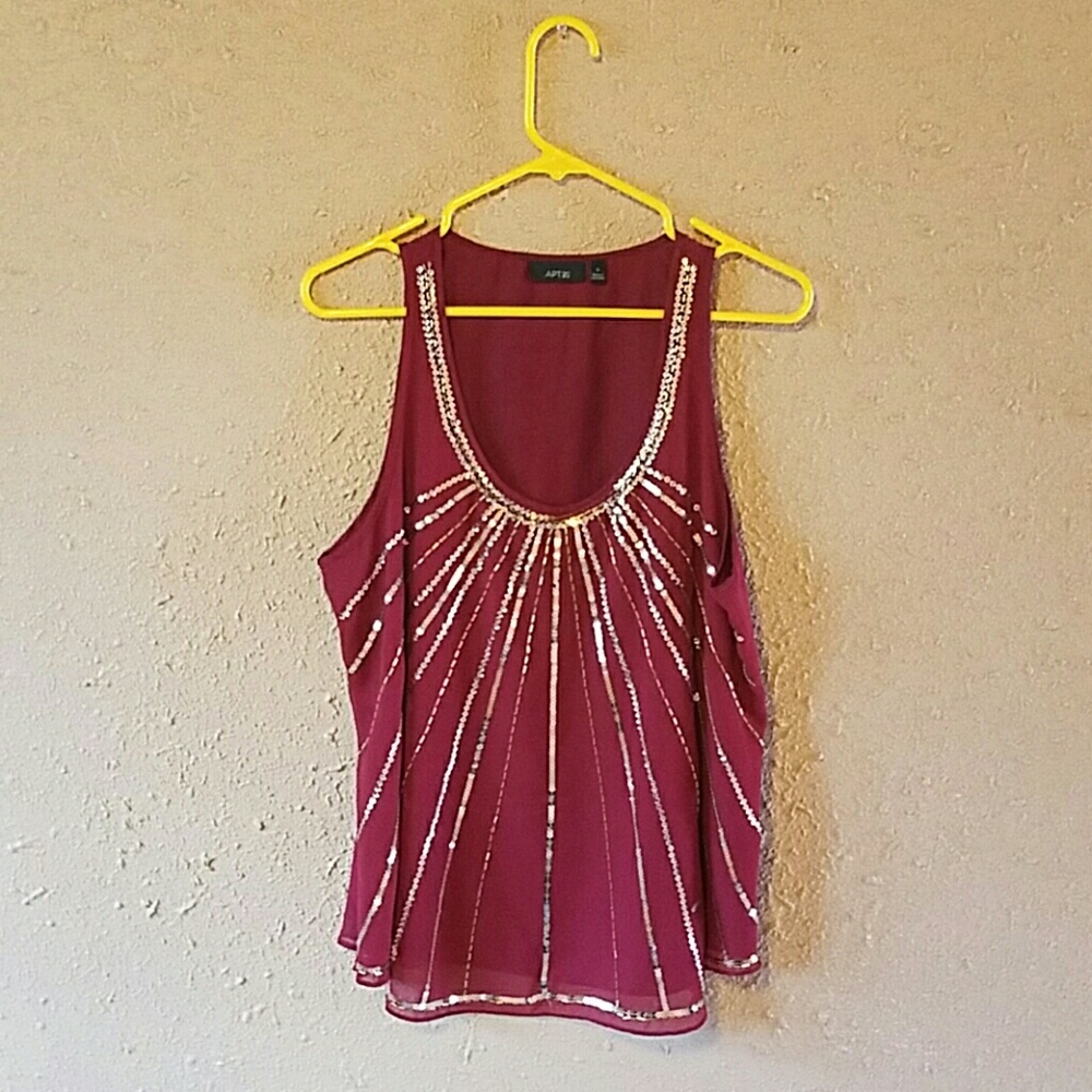 Maroon Sequin Tank