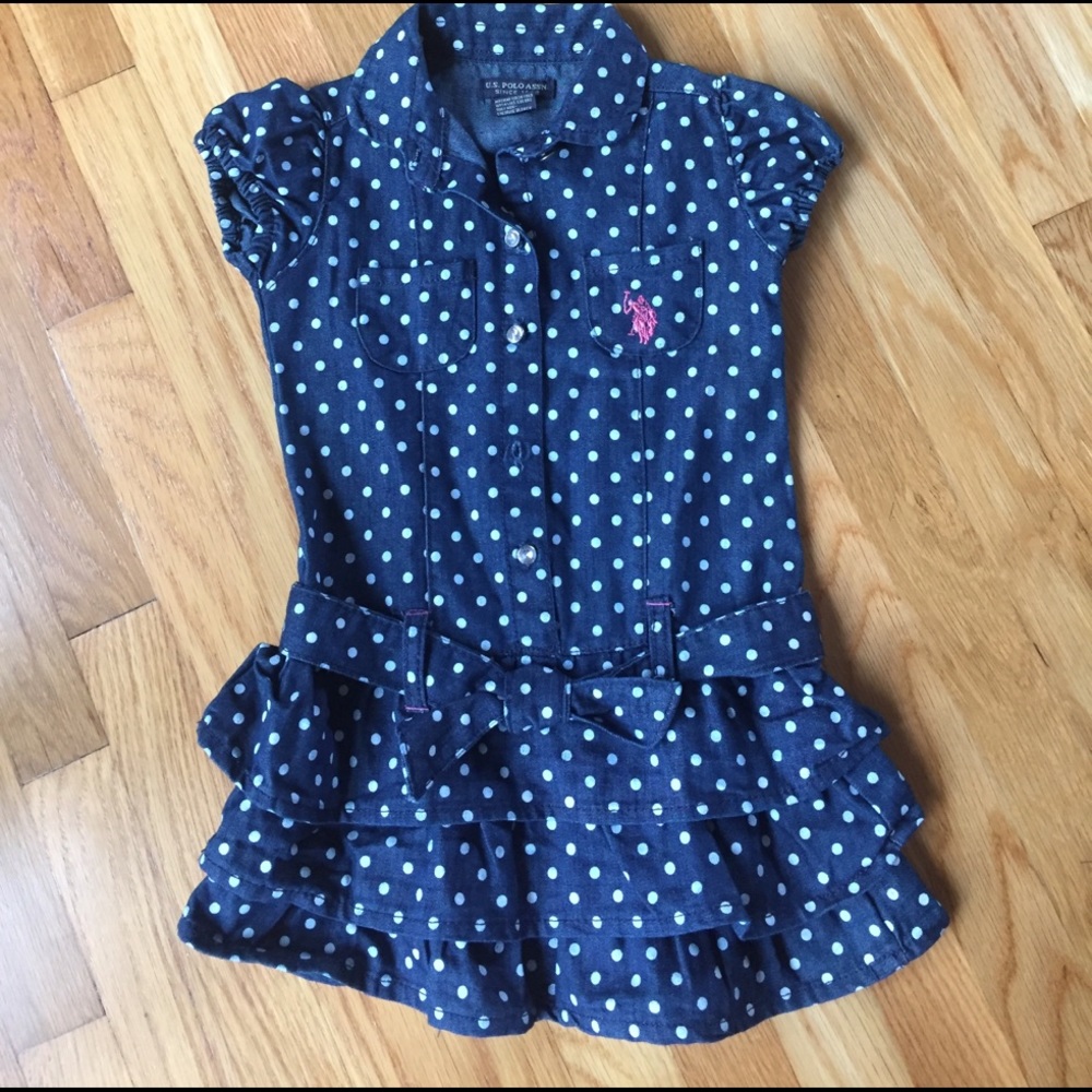Polo polka dot jean dress never worn!