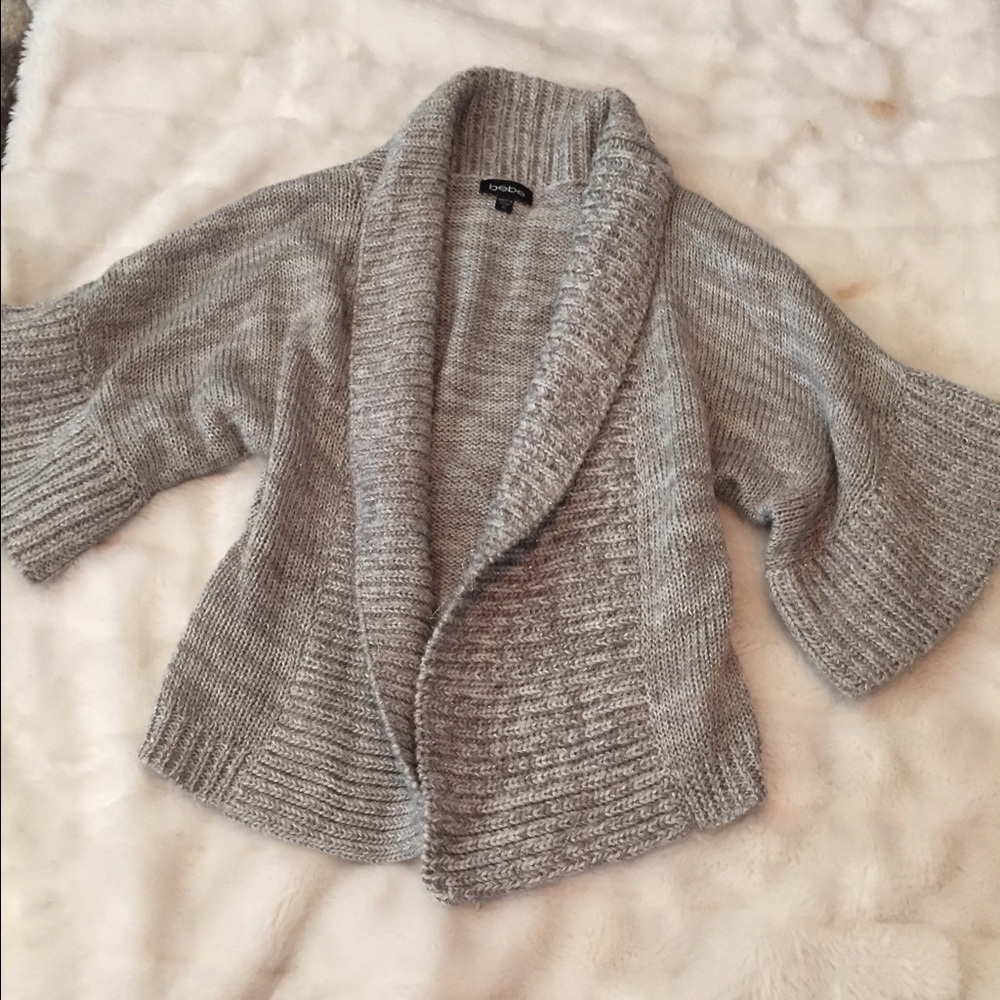 Bebe metallic kimono style sweater