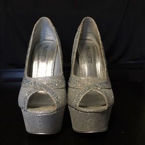 Silver high heels