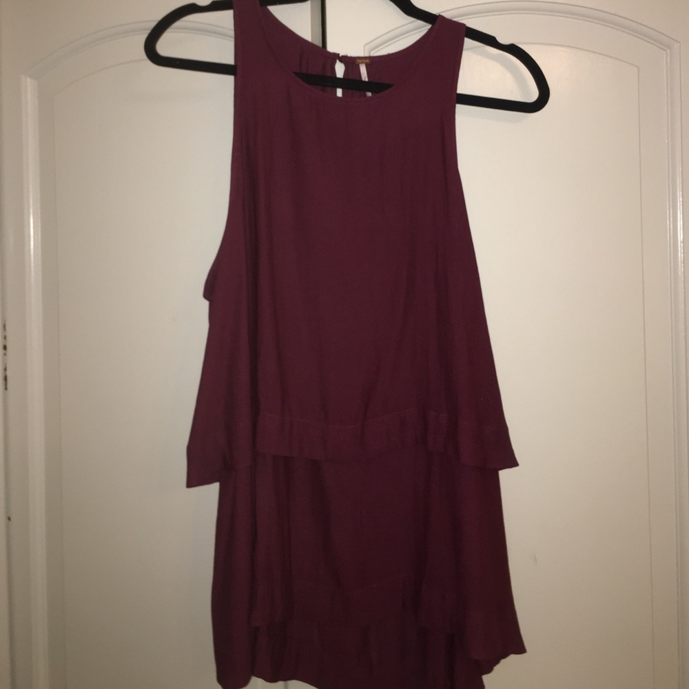 Free People Flowy Sleeveless Top w/Back Key Hole