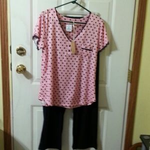Women's Polka Dot Pajama Set Body Touch Lounge