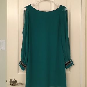 A.Byer split-sleeve teal shift dress size small