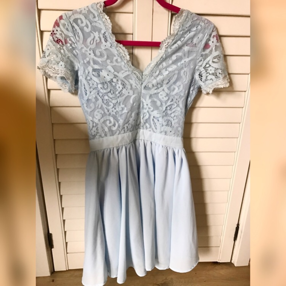 light blue misguided dress