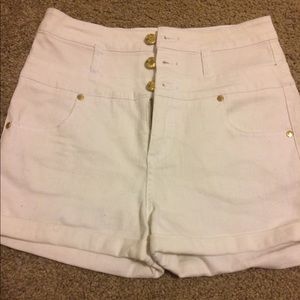 White high waisted shorts