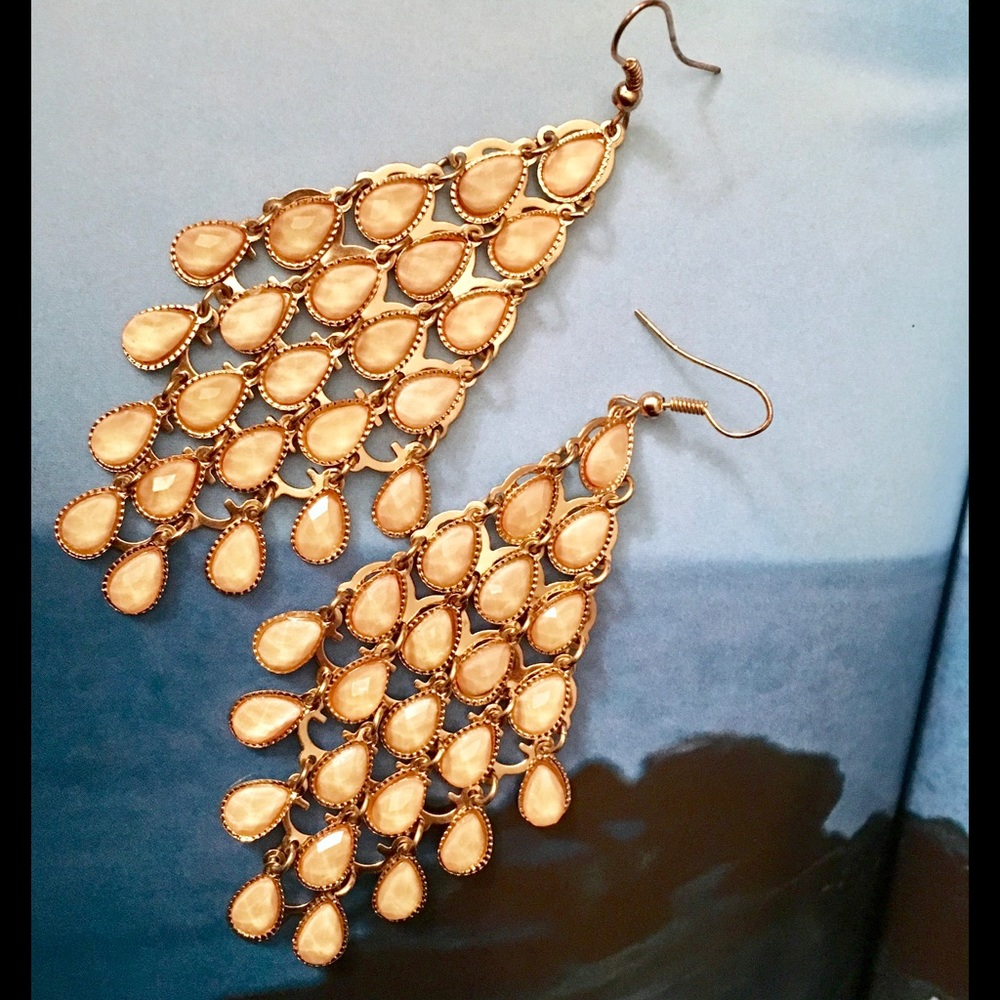 Shimmery, Blush  4" Earrings
