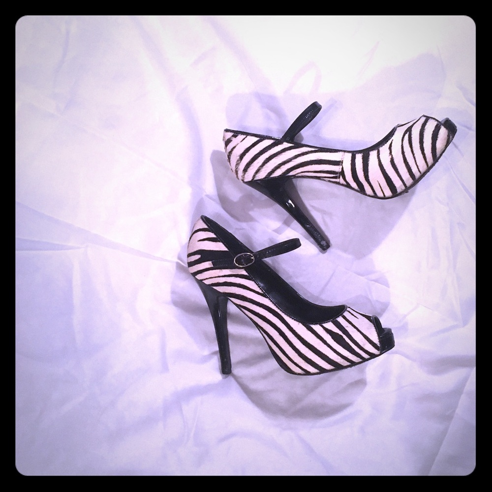 Steven Madden Zebra Print Peep Toes