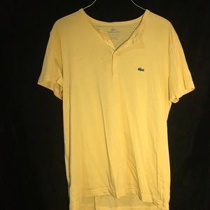 Yellow Lacoste 4 Button Men Tee Shirt Size 4 (M)
