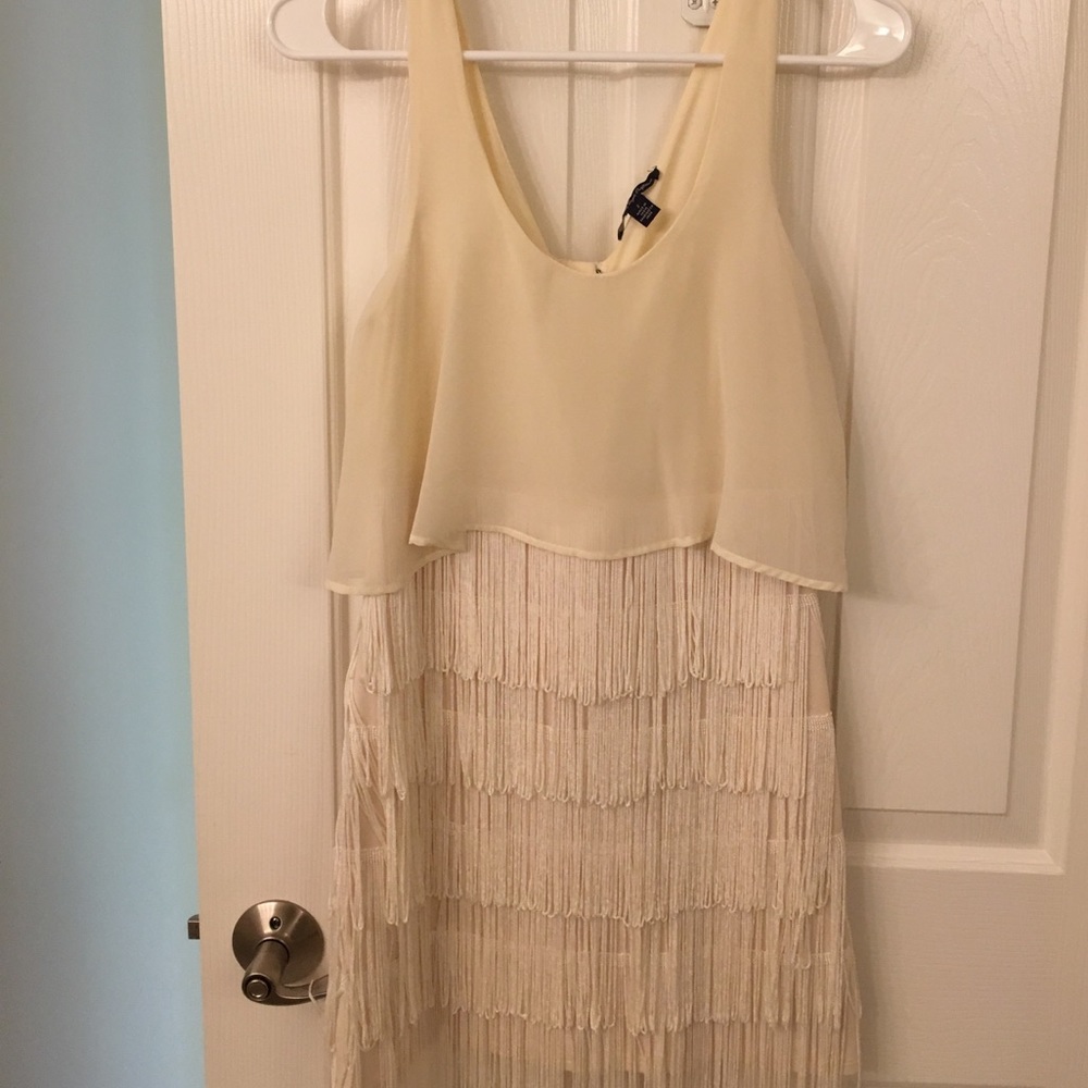 American Eagle cream cocktail flapper dress: s 2