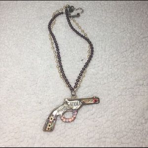 Pistol Packin' Mama rhinestone necklace