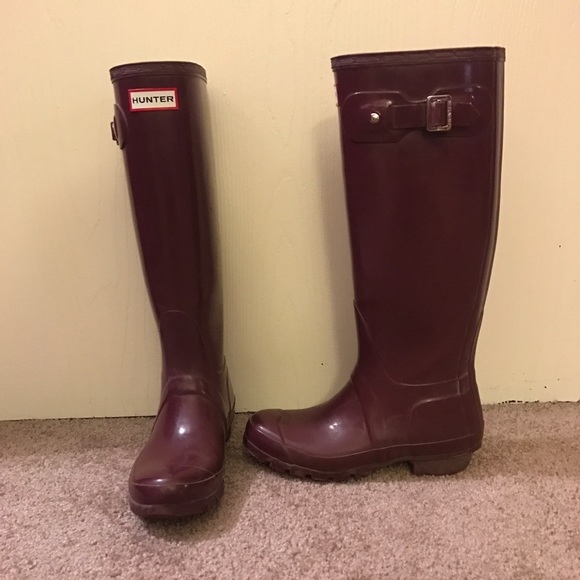 Hunter Shoes - Violet Original Tall Gloss Hunter Rain Boots