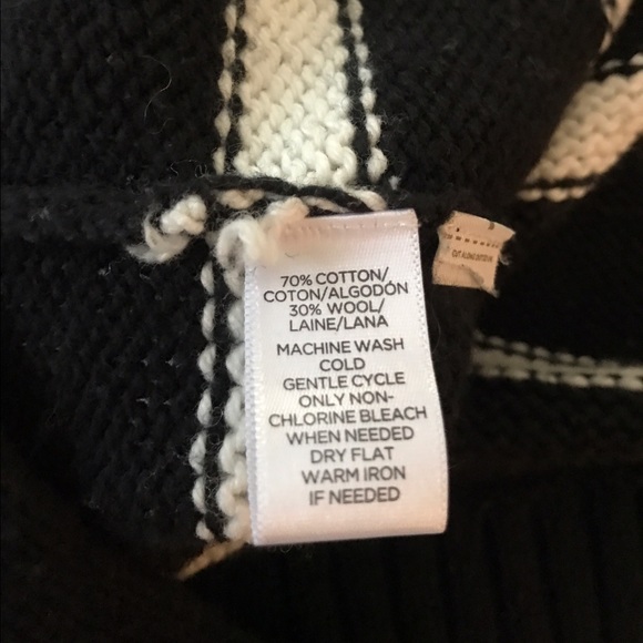 Cozy Black White Striped Loft Sweater M - Picture 7 of 8