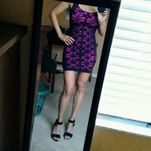 Hot pink Bebe bodycon mini dress