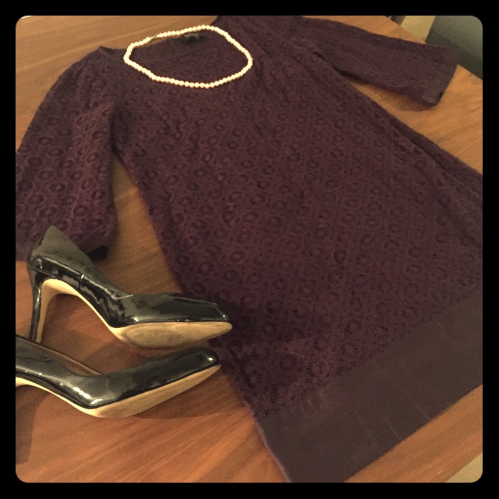 Purple sheath dress, laundry by Shelli Segal